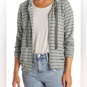 Sundry Striped Tawny Zip up Hoodie - NWT - Size 4/XL - *SOFTER THAN SOFT*